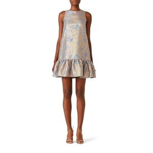 Slate & Willow Burning Gold Jacquard Shift Dress 0
